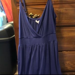 Spaghetti strap purple maxi dress